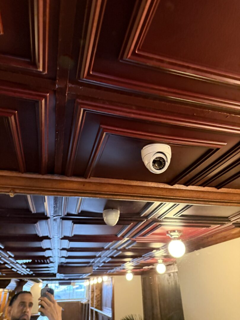 Security camera in commercial restaurant